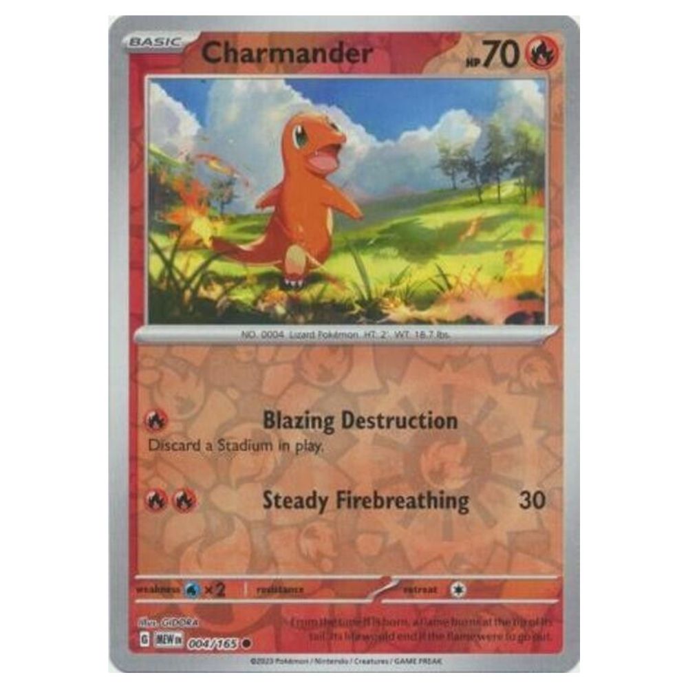 Charmander - 004/165 - 151 Single Reverse Holofoil