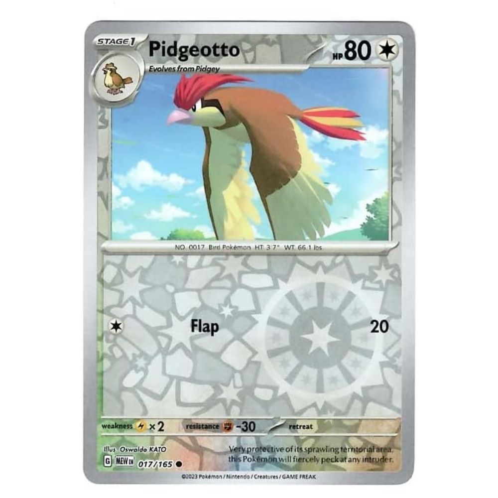 Pidgeotto  - 017/165 - 151 Single Reverse Holofoil