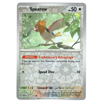 Spearow - 021/165 - 151 Single Reverse Holofoil