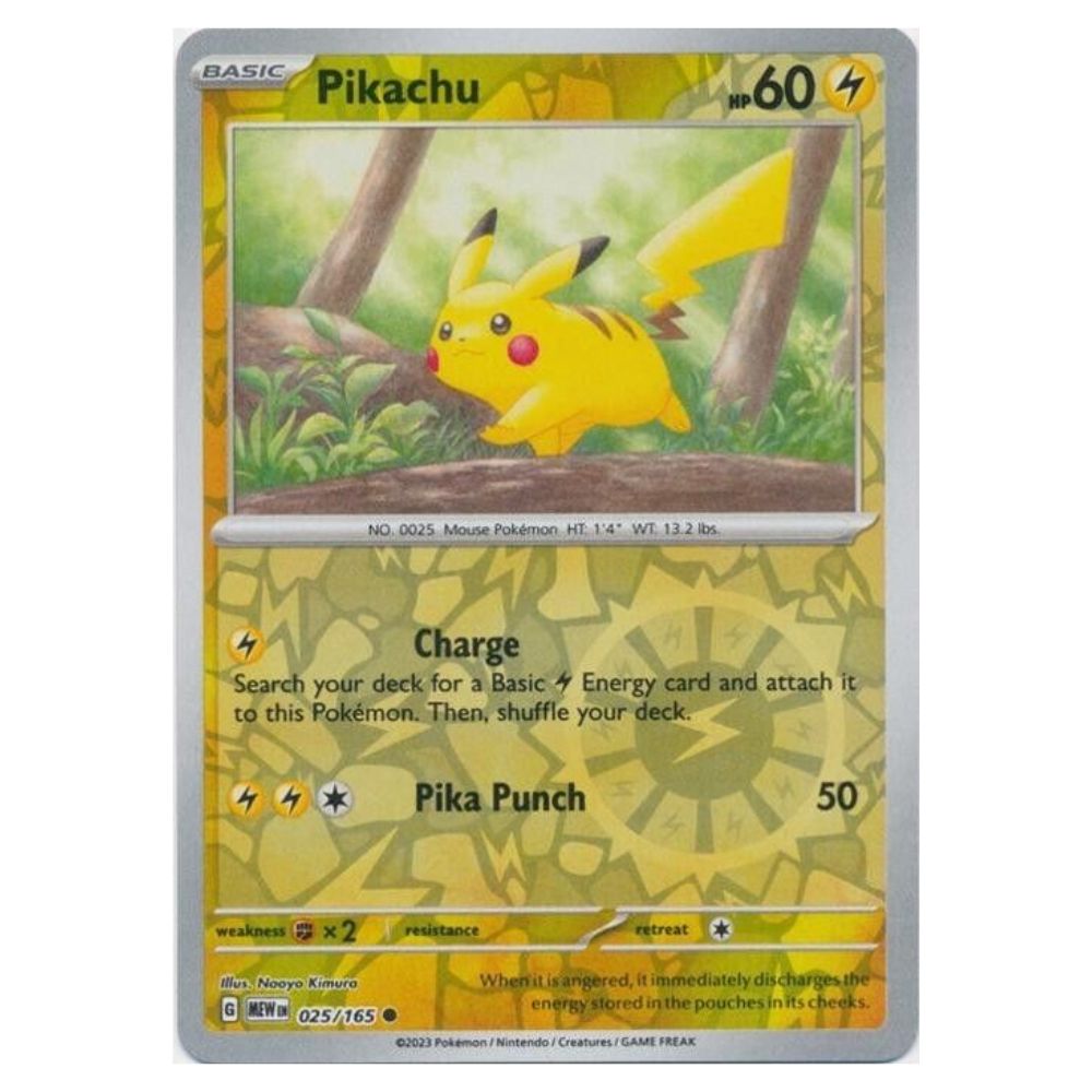 Pikachu - 025/165 - 151 Single Reverse Holofoil