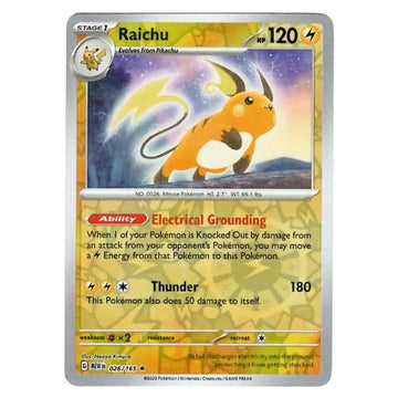 Raichu - 026/165 - 151 Single Reverse Holofoil