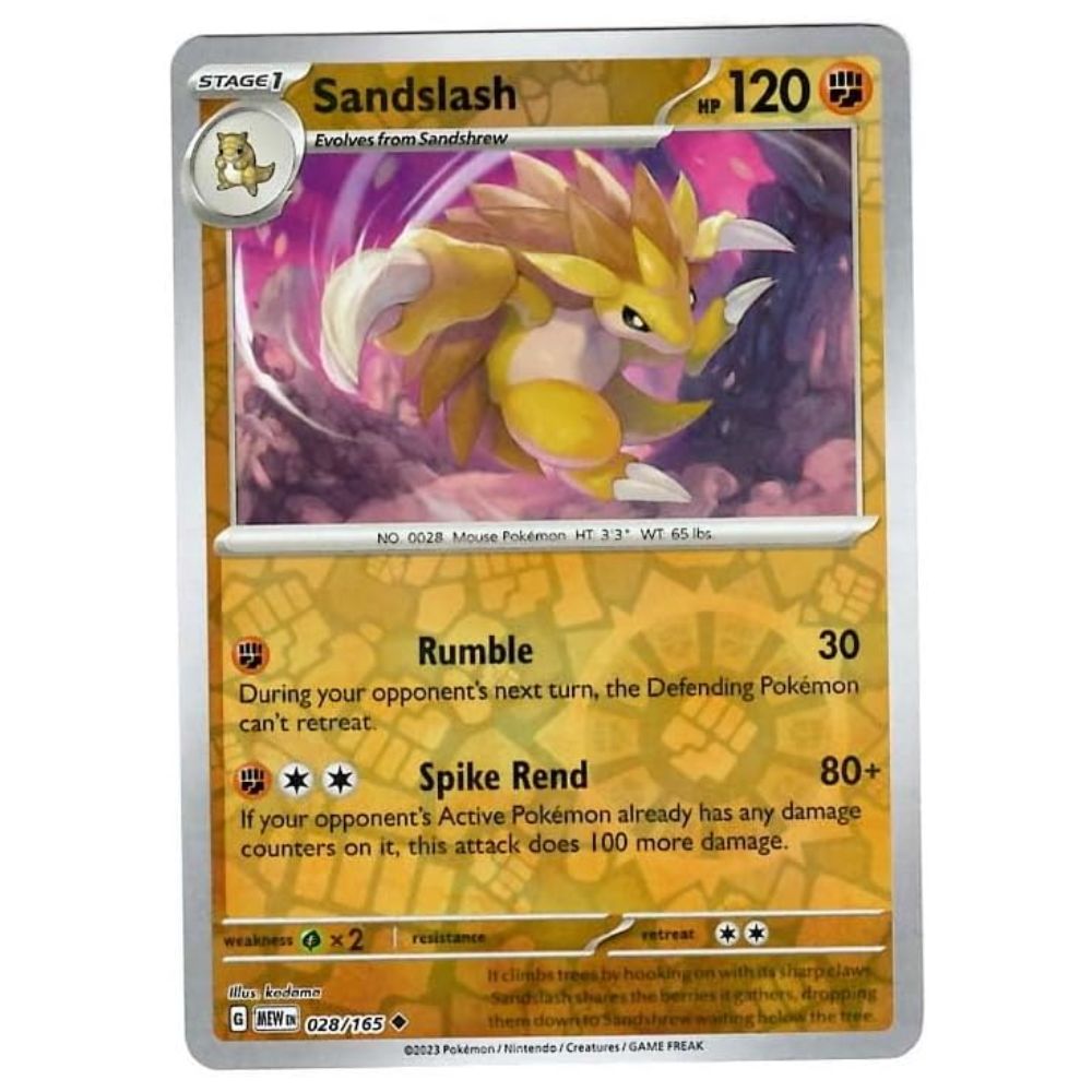 Sandslash - 028/165 - 151 Single Reverse Holofoil