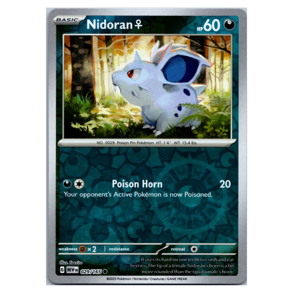 Nidoran - 029/165 - 151 Single Reverse Holofoil