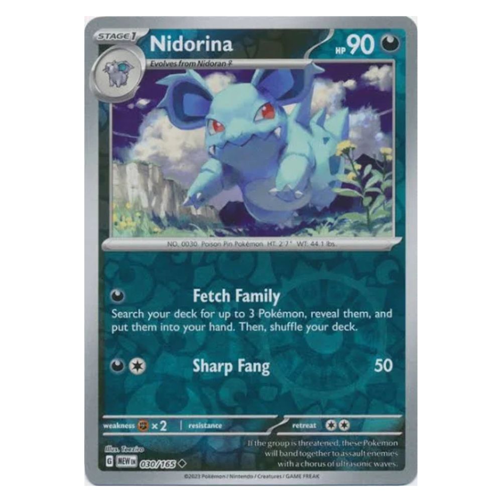 Nidorina - 030/165 - 151 Single Reverse Holofoil