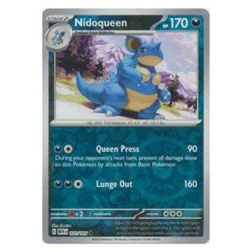 Nidoqueen - 031/165 - 151 Single Reverse Holofoil