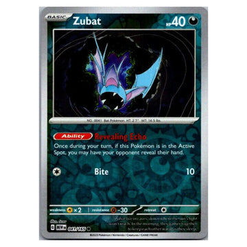 Zubat - 041/165 - 151 Single Reverse Holofoil