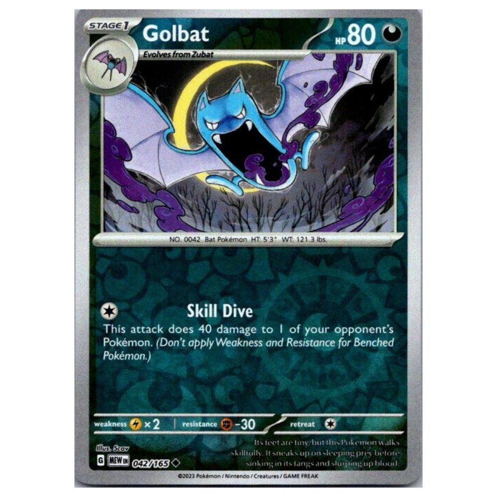 Golbat - 042/165 - 151 Single Reverse Holofoil