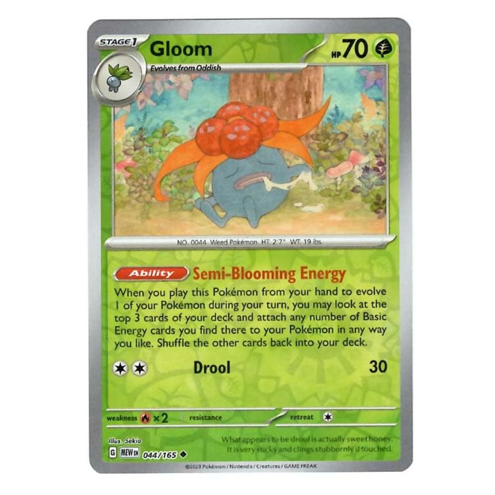 Gloom - 044/165 - 151 Single Reverse Holofoil