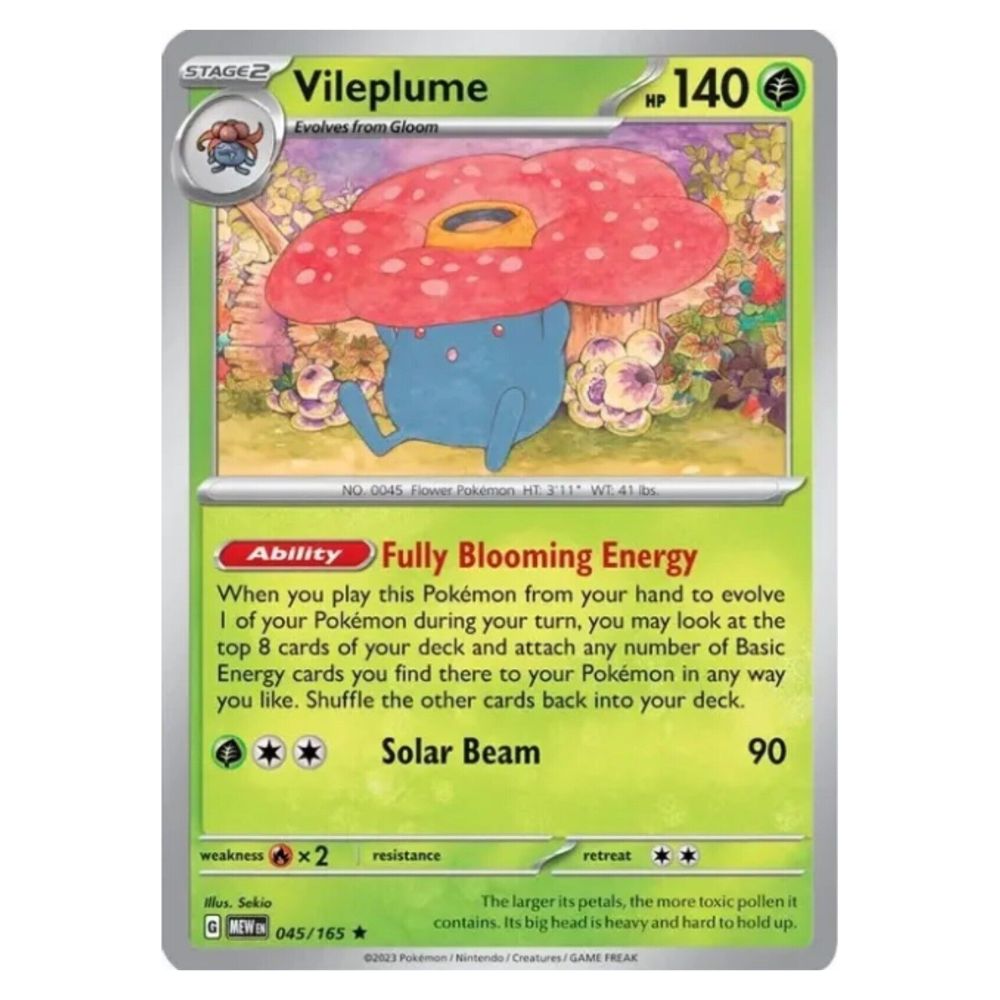 Vileplume - 045/165 - 151 Single Holofoil