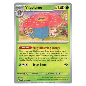 Vileplume - 045/165 - 151 Single Holofoil