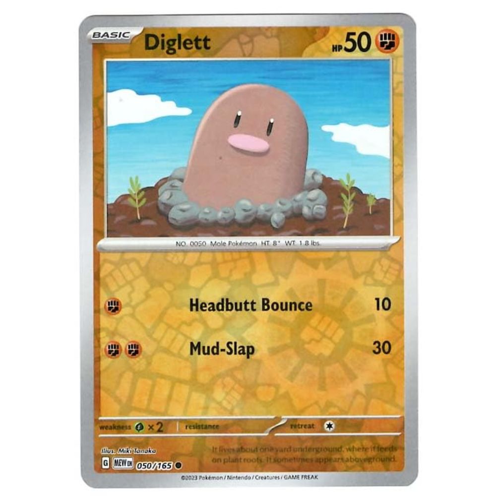 Diglett - 050/165 - 151 Single Reverse Holofoil