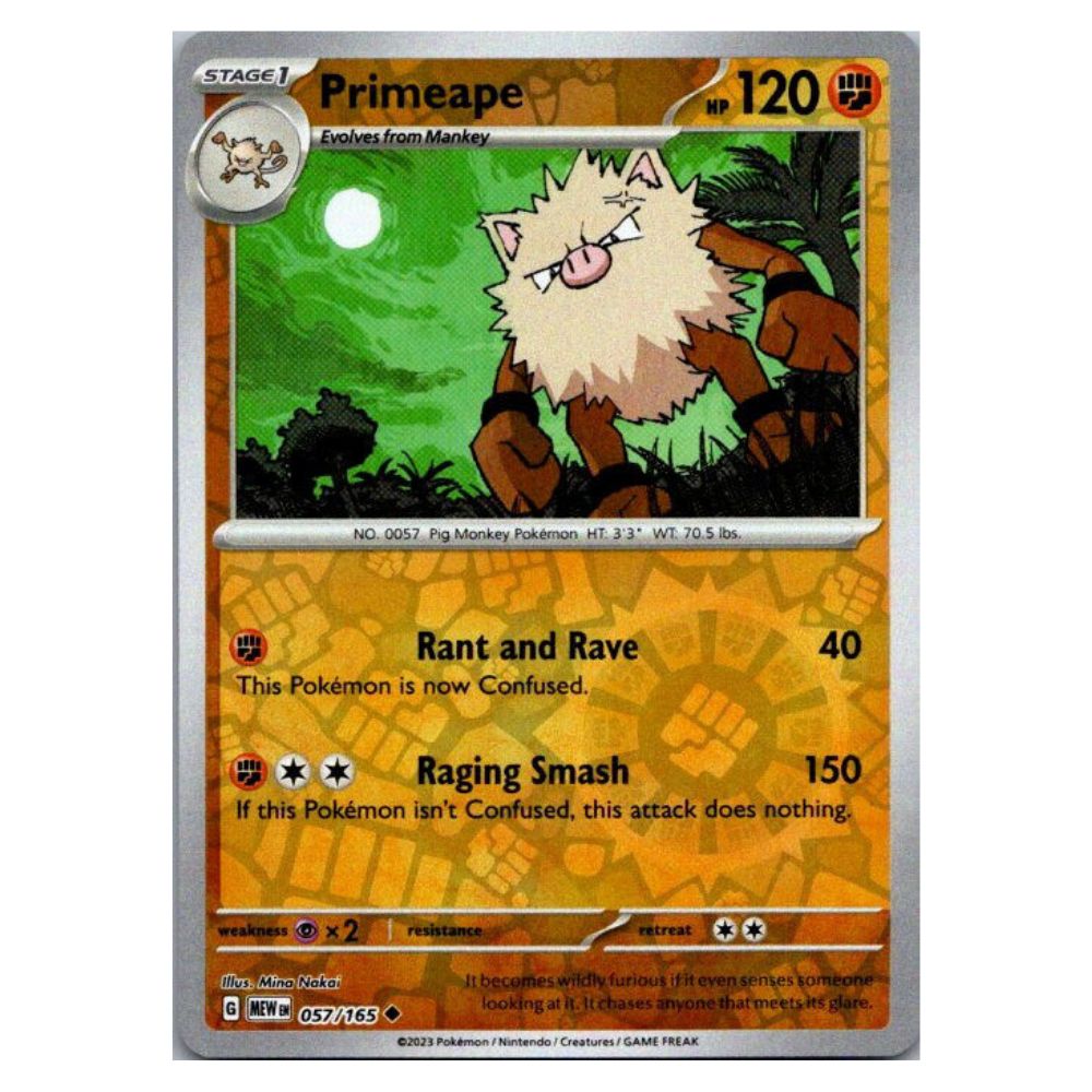 Primeape - 057/165 - 151 Single Reverse Holofoil