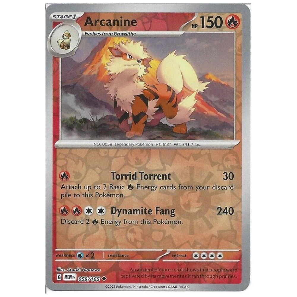 Arcanine - 059/165 - 151 Single Reverse Holofoil