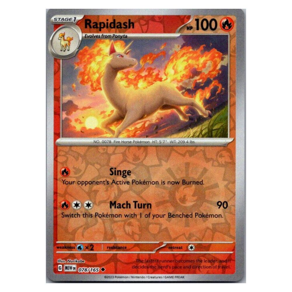 Rapidash - 078/165 - 151 Single Reverse Holofoil