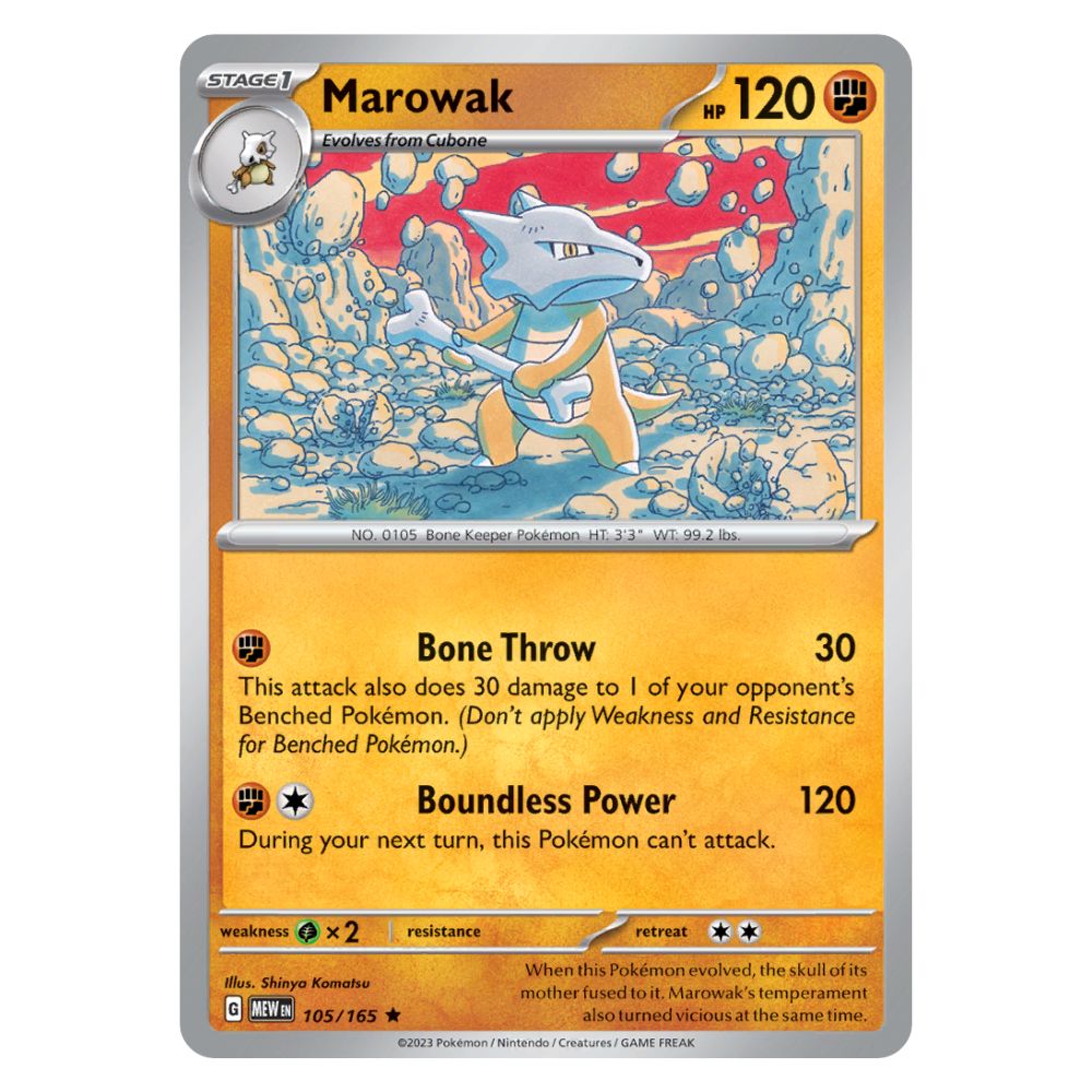 Marowak - 105/165 - 151 Single Holofoil