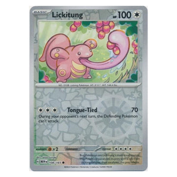 Lickitung - 108/165 - 151 Single Reverse Holofoil