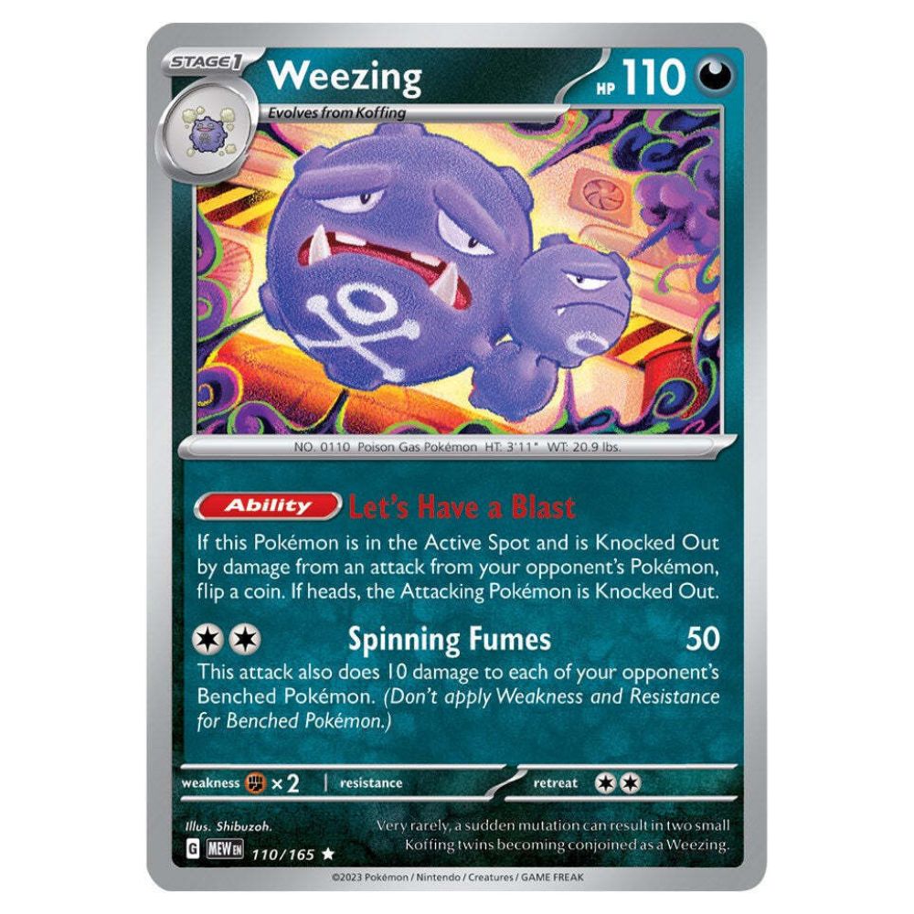 Weezing - 110/165 - 151 Single Holofoil