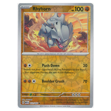 Rhyhorn - 111/165 - 151 Single Reverse Holofoil