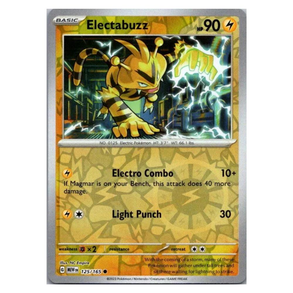 Electabuzz - 125/165 - 151 Single Reverse Holofoil