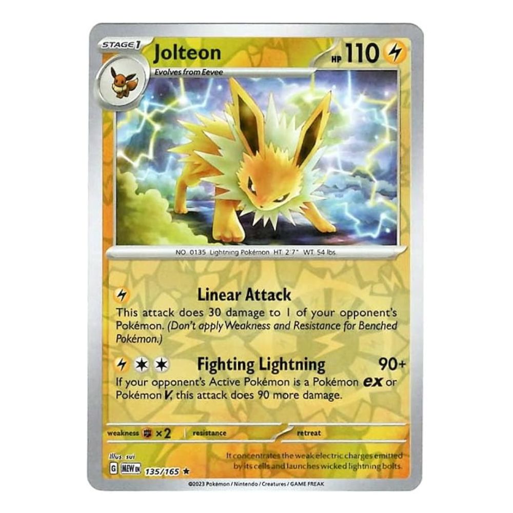 Jolteon - 135/165 - 151 Single Reverse Holofoil