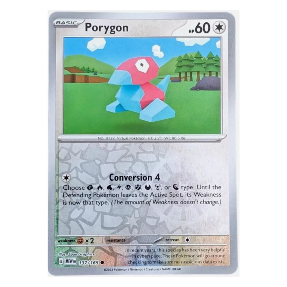 Porygon - 137/165 - 151 Single Reverse Holofoil