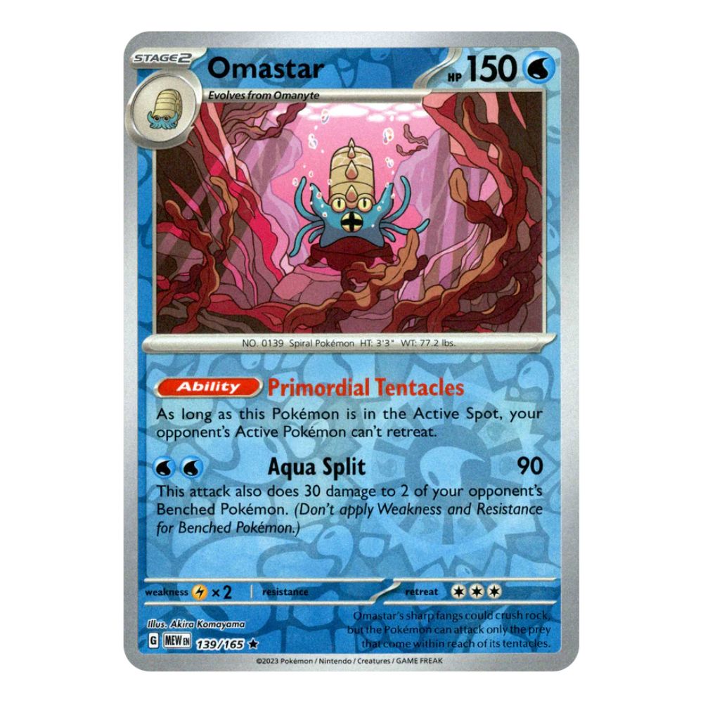 Omastar - 139/165 - 151 Single Reverse Holofoil