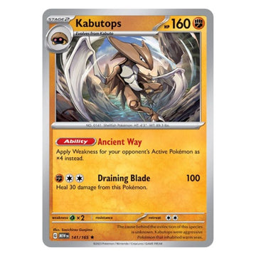 Kabutops - 141/165 - 151 Single Holofoil