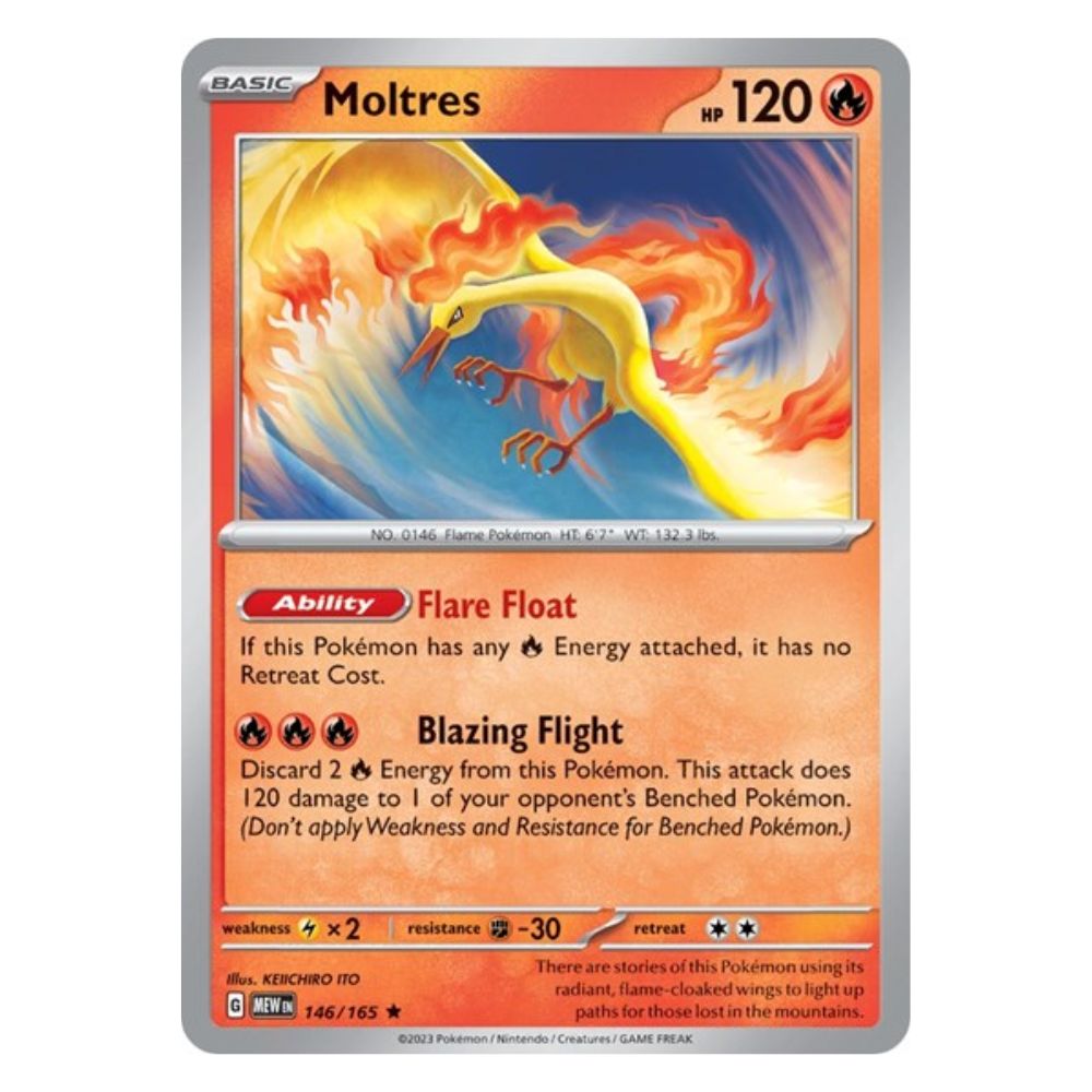 Moltres - 146/165 - 151 Single Holofoil