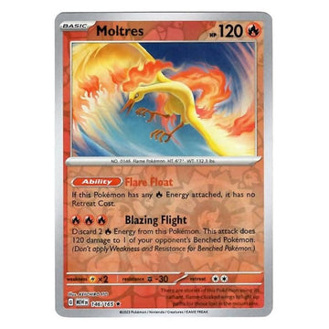 Moltres - 146/165 - 151 Single Reverse Holofoil