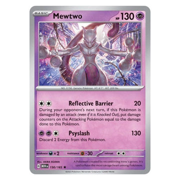 Mewtwo - 150/165 - 151 Single Holofoil