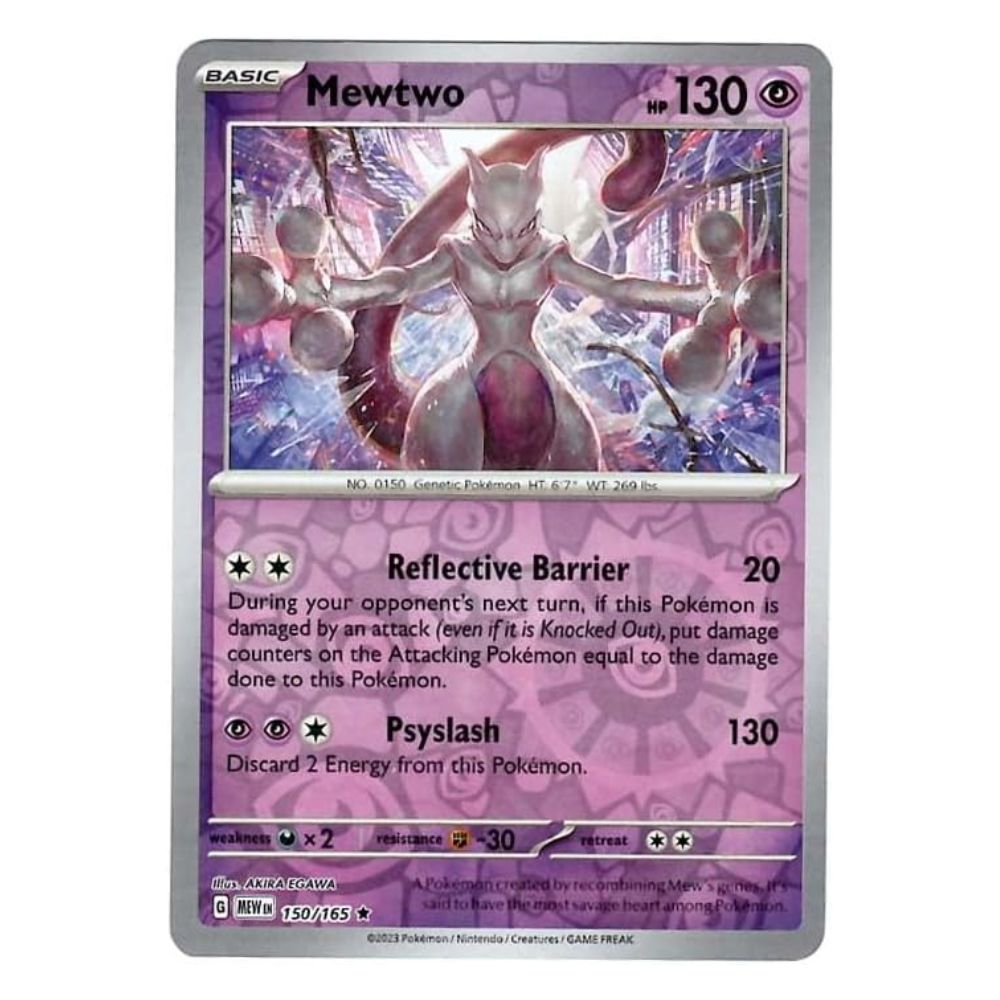 Mewtwo - 150/165 - 151 Single Reverse Holofoil