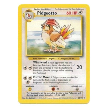 Pidgeotto - 22/102 - Base Set Unlimited - Single