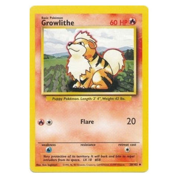 Growlithe - 28/102 - Base Set Unlimited - Single