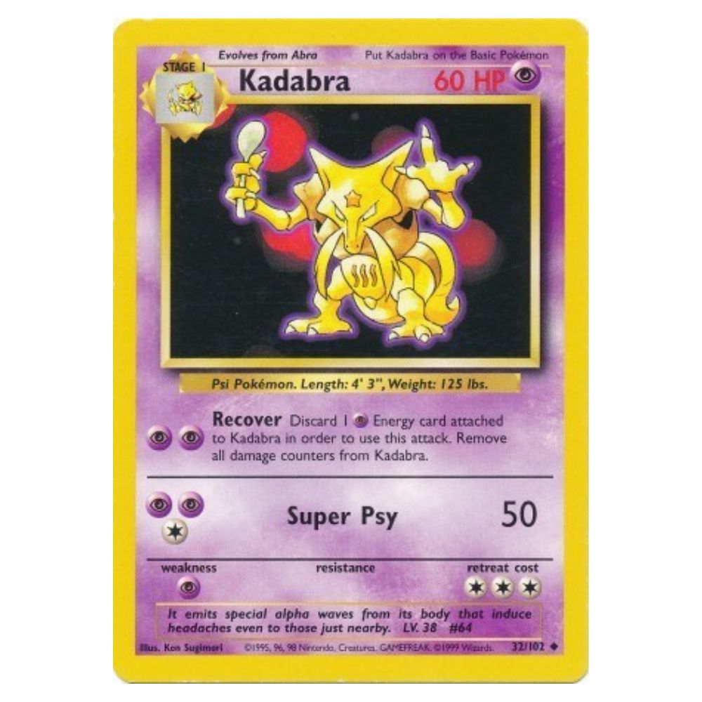 Kadabra - 32/102 - Base Set Unlimited - Single