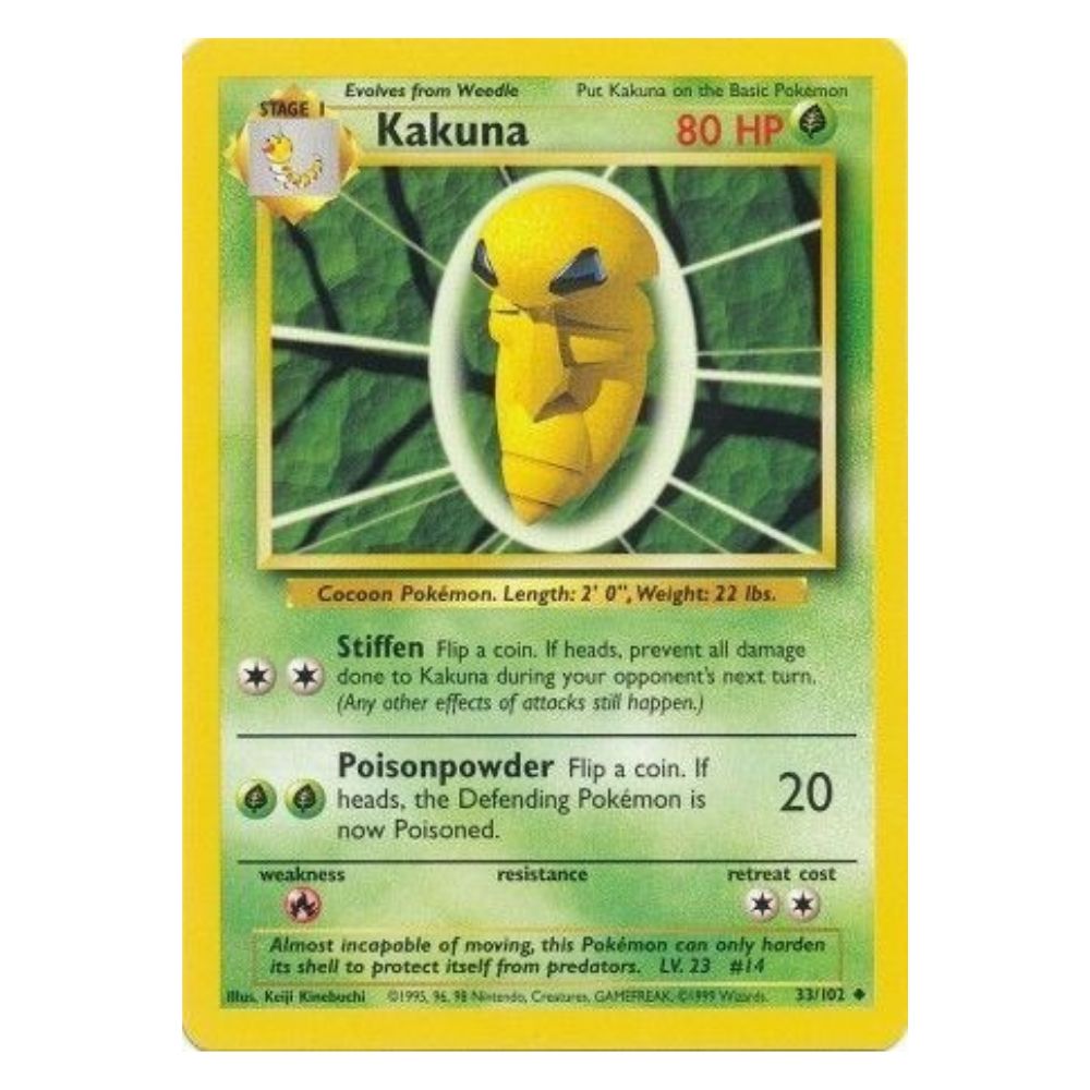 Kakuna - 33/102 - Base Set Unlimited - Single