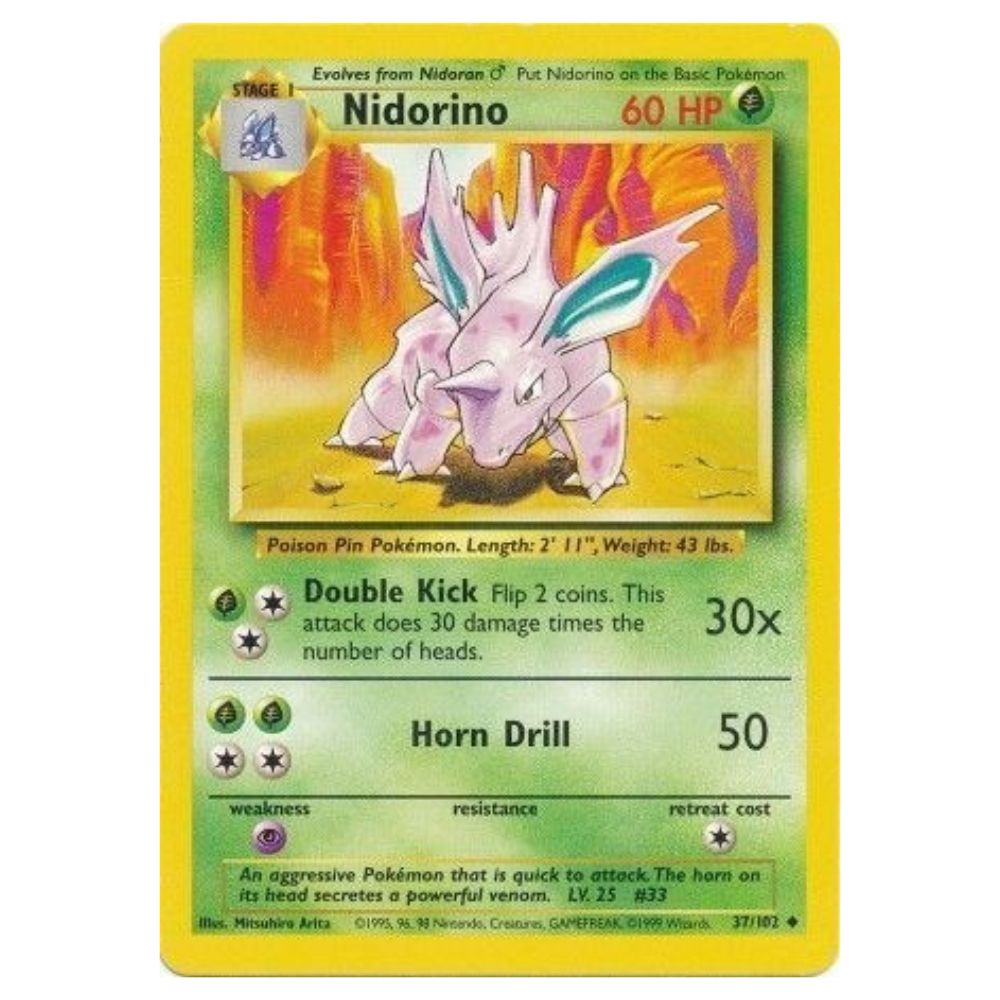 Nidorino - 37/102 - Base Set Unlimited - Single