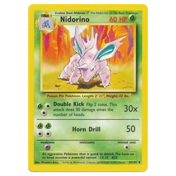 Nidorino - 37/102 - Base Set Unlimited - Single