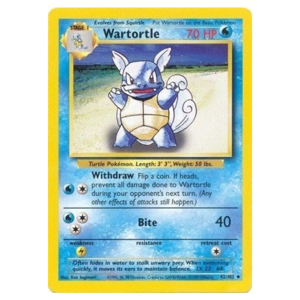 Wartortle - 42/102 - Base Set Unlimited - Single