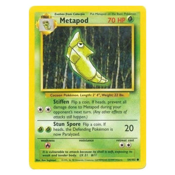 Metapod - 54/102 - Base Set Unlimited - Single