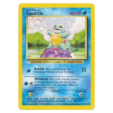 Squirtle - 63/102 - Base Set Unlimited - Single