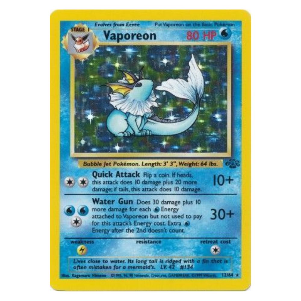 Vaporeon - 12/64 - Jungle Unlimited Holofoil - Single