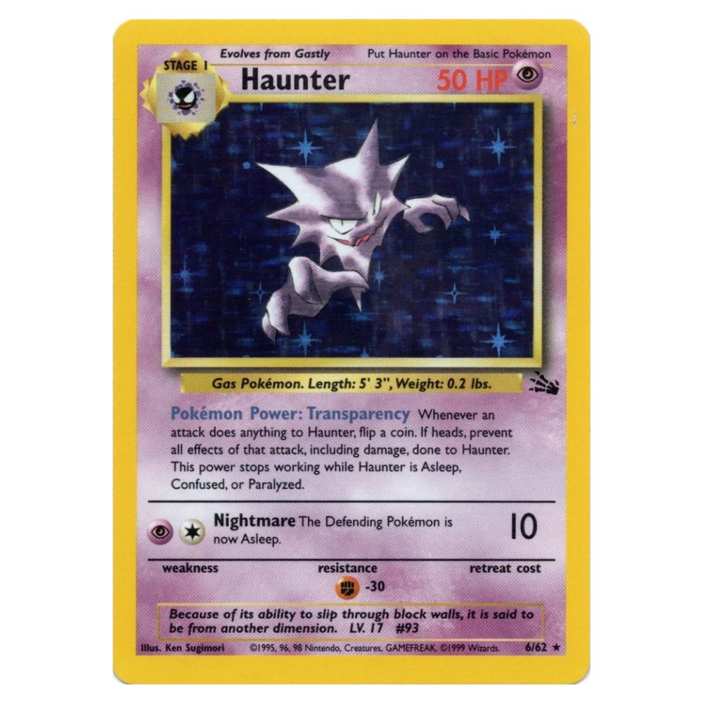 Haunter - 6/62 - Fossil Unlimited Holofoil - Single