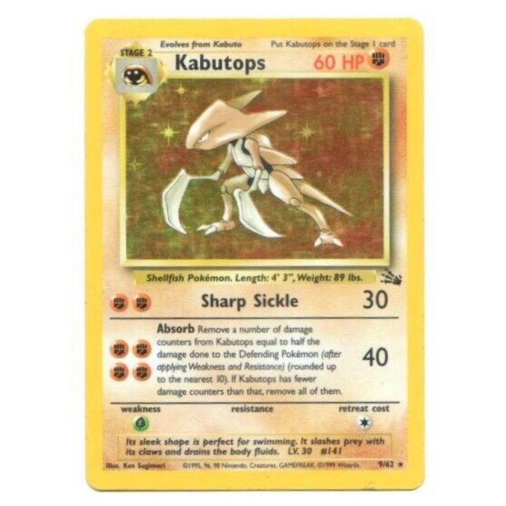 Kabutops - 9/62 - Fossil Unlimited Holofoil - Single