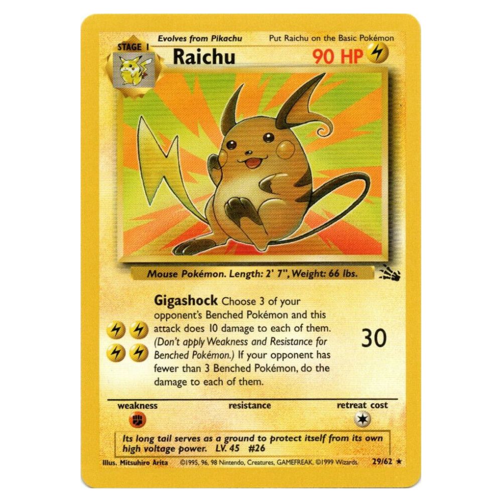 Raichu - 29/62 - Fossil Unlimited - Single