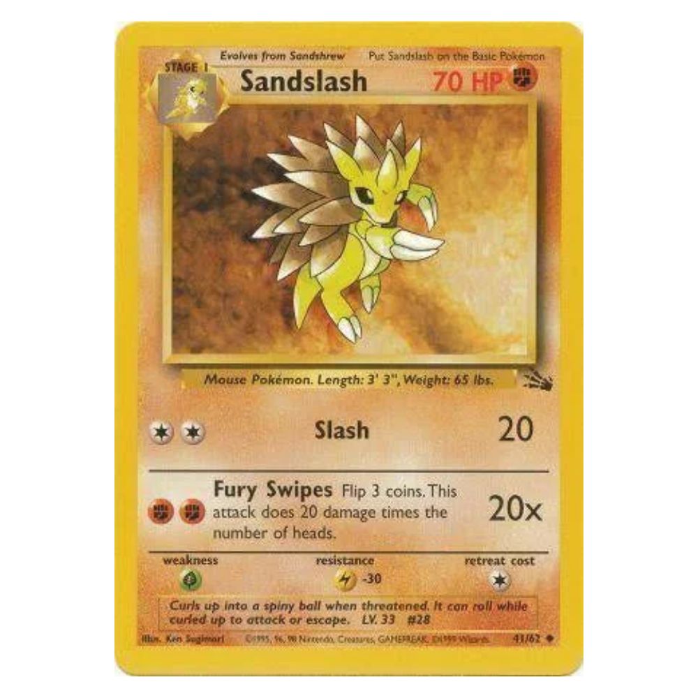 Sandslash - 41/62 - Fossil Unlimited - Single