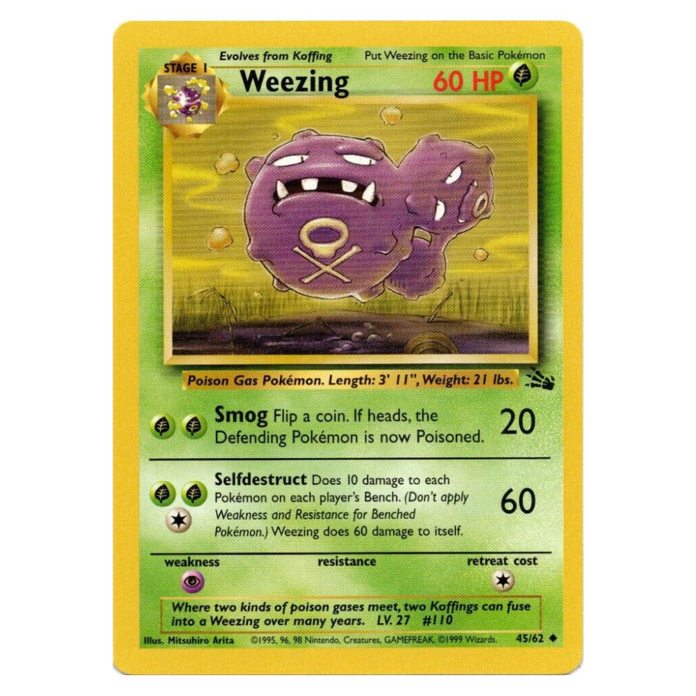 Weezing - 45/62 - Fossil Unlimited - Single