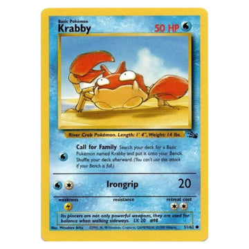 Krabby - 51/62 - Fossil Unlimited - Single