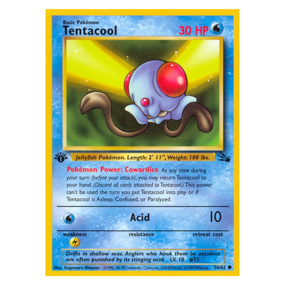 Tentacool - 56/62 - Fossil 1st Edition Unlimited - Single