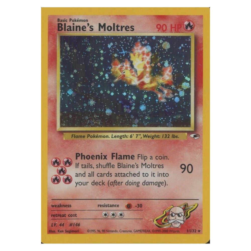 Blaine's Moltres - 001/132 - Gym Heroes Single Holofoil