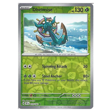 Dhelmise - 019/162 - Temporal Forces Single Reverse Holofoil